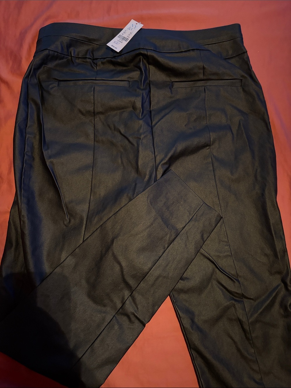 New York & Company Black Faux Leather Skinny Pants